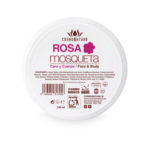 Crema rosa mosqueta y Aloe Vera 100% cara y cuerpo