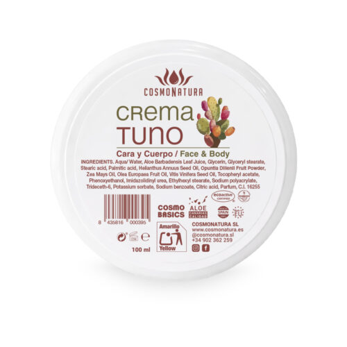 Aloe Vera and Canary Prickly Pear Facial Cream, 99% natural ingredients
